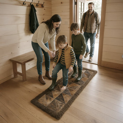 Bison & Cowhide & Rectangular Rug | Handcrafted Patchwork Hair-On – 2x6 ft