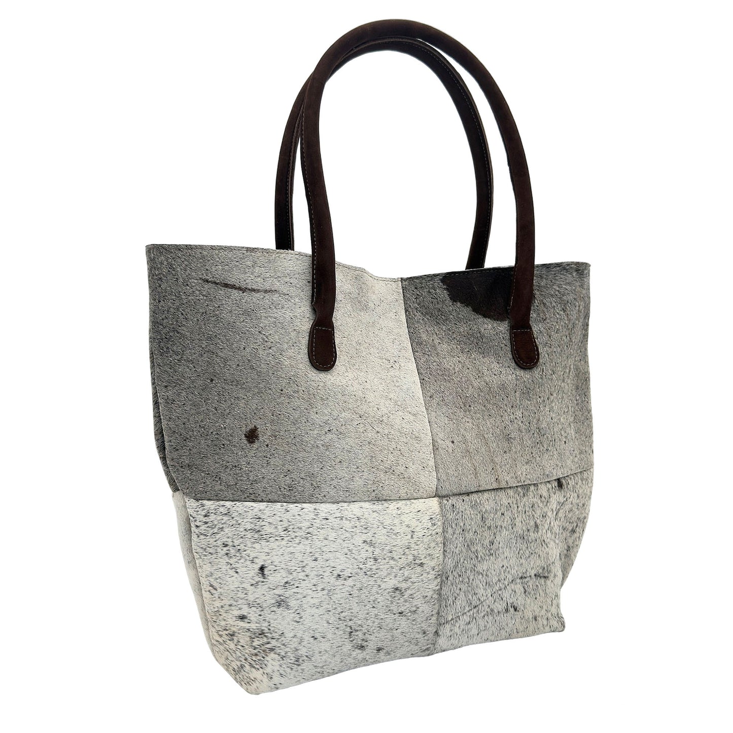 Cowhide Hair-On Tote Bag | Handcrafted Entire Piece Solid Color Design – 15" x 19" Inches