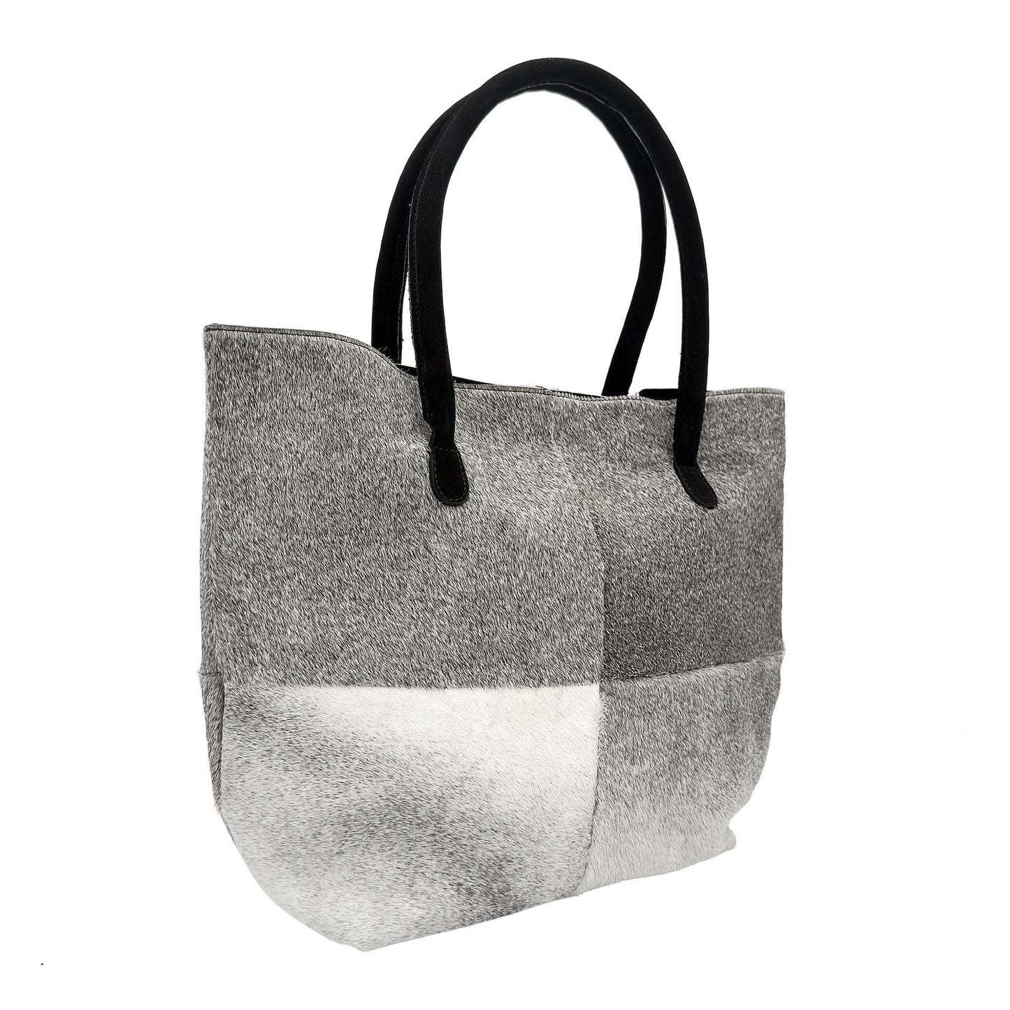 Cowhide Hair-On Tote Bag | Handcrafted Entire Piece Solid Color Design – 15" x 19" Inches