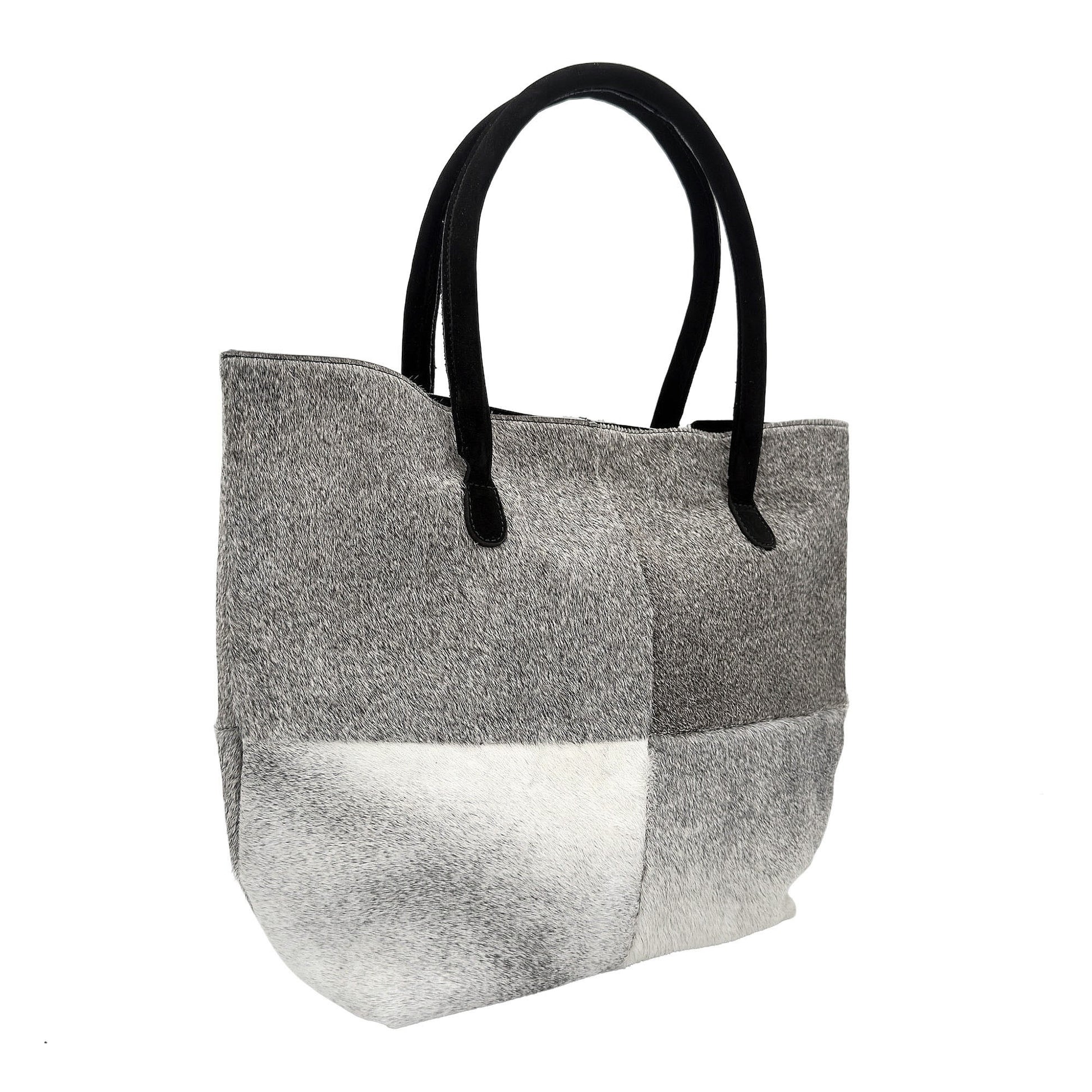 Cowhide Hair-On Tote Bag | Handcrafted Entire Piece Solid Color Design – 15" x 19" Inches