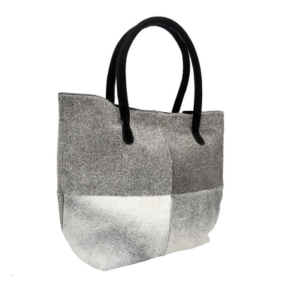 Cowhide Hair-On Tote Bag | Handcrafted Entire Piece Solid Color Design – 15" x 19" Inches
