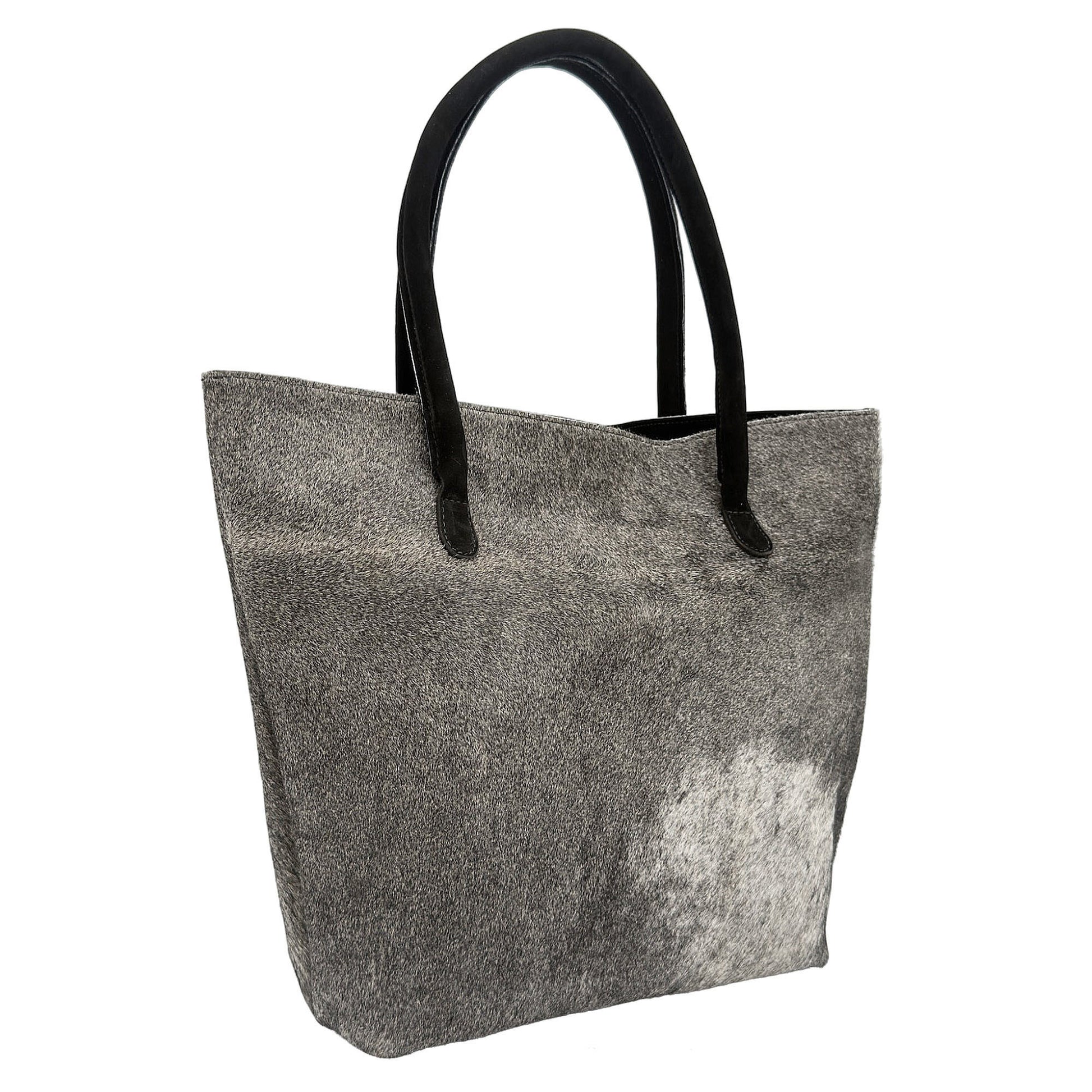 Cowhide Hair-On Tote Bag | Handcrafted Entire Piece Solid Color Design – 15" x 19" Inches