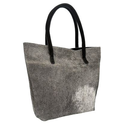 Cowhide Hair-On Tote Bag | Handcrafted Entire Piece Solid Color Design – 15" x 19" Inches