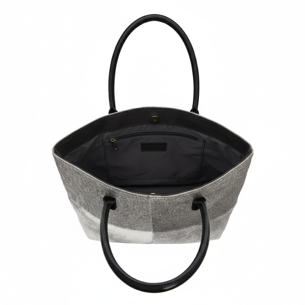 Cowhide Hair-On Tote Bag | Handcrafted Entire Piece Solid Color Design – 15" x 19" Inches