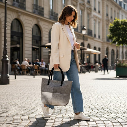 Cowhide Hair-On Tote Bag | Handcrafted Entire Piece Solid Color Design – 15" x 19" Inches