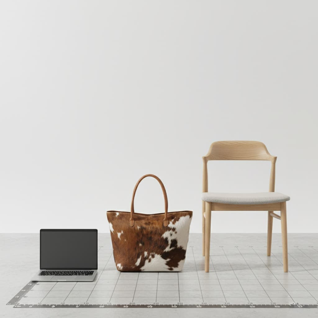 Cowhide Hair-On Tote Bag | Handcrafted Patchwork Tri-Color Design – 15" x 19" Inches