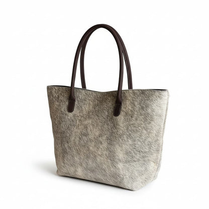 Cowhide Hair-On Tote Bag | Handcrafted Entire Piece Tri-Color Design – 15" x 19" Inches