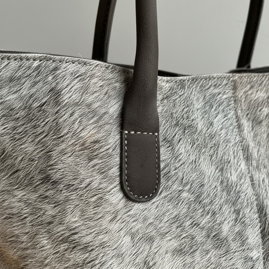 Cowhide Hair-On Tote Bag | Handcrafted Entire Piece Tri-Color Design – 15" x 19" Inches