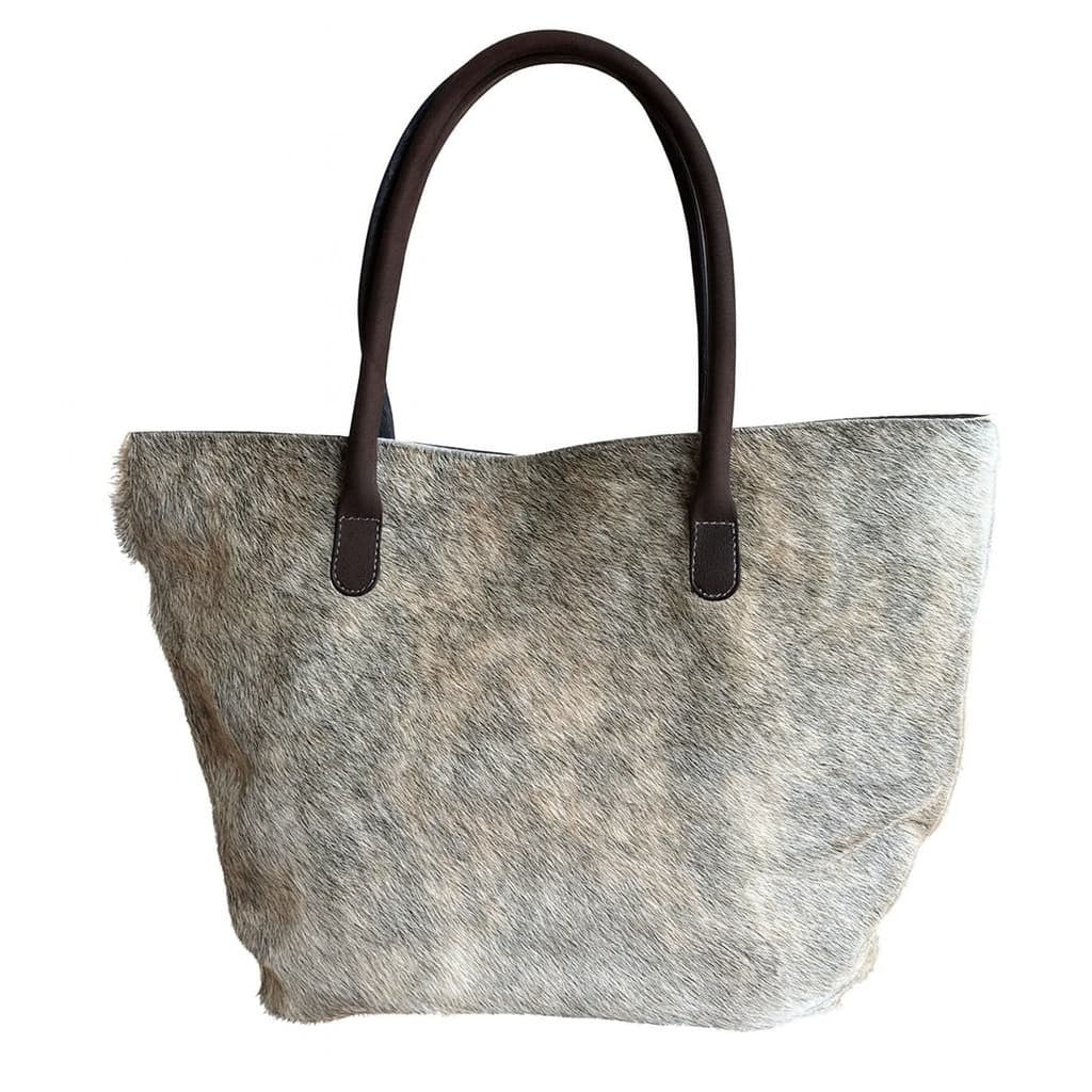 Cowhide Hair-On Tote Bag | Handcrafted Entire Piece Tri-Color Design – 15" x 19" Inches