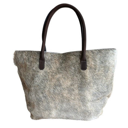 Cowhide Hair-On Tote Bag | Handcrafted Entire Piece Tri-Color Design – 15" x 19" Inches