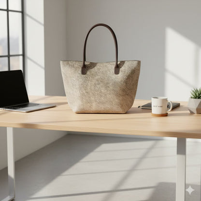 Cowhide Hair-On Tote Bag | Handcrafted Entire Piece Tri-Color Design – 15" x 19" Inches