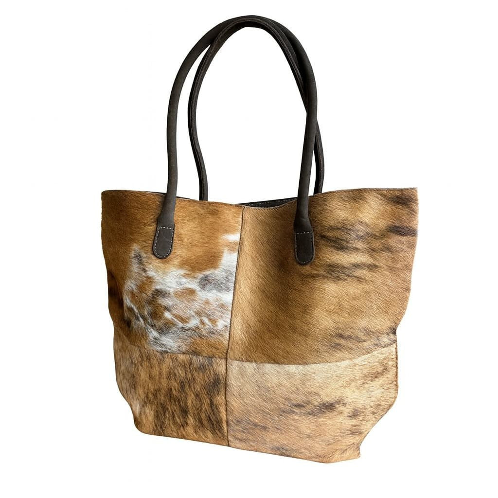 Cowhide Hair-On Tote Bag | Handcrafted Entire Piece Speckled Design – 15" x 19" Inches