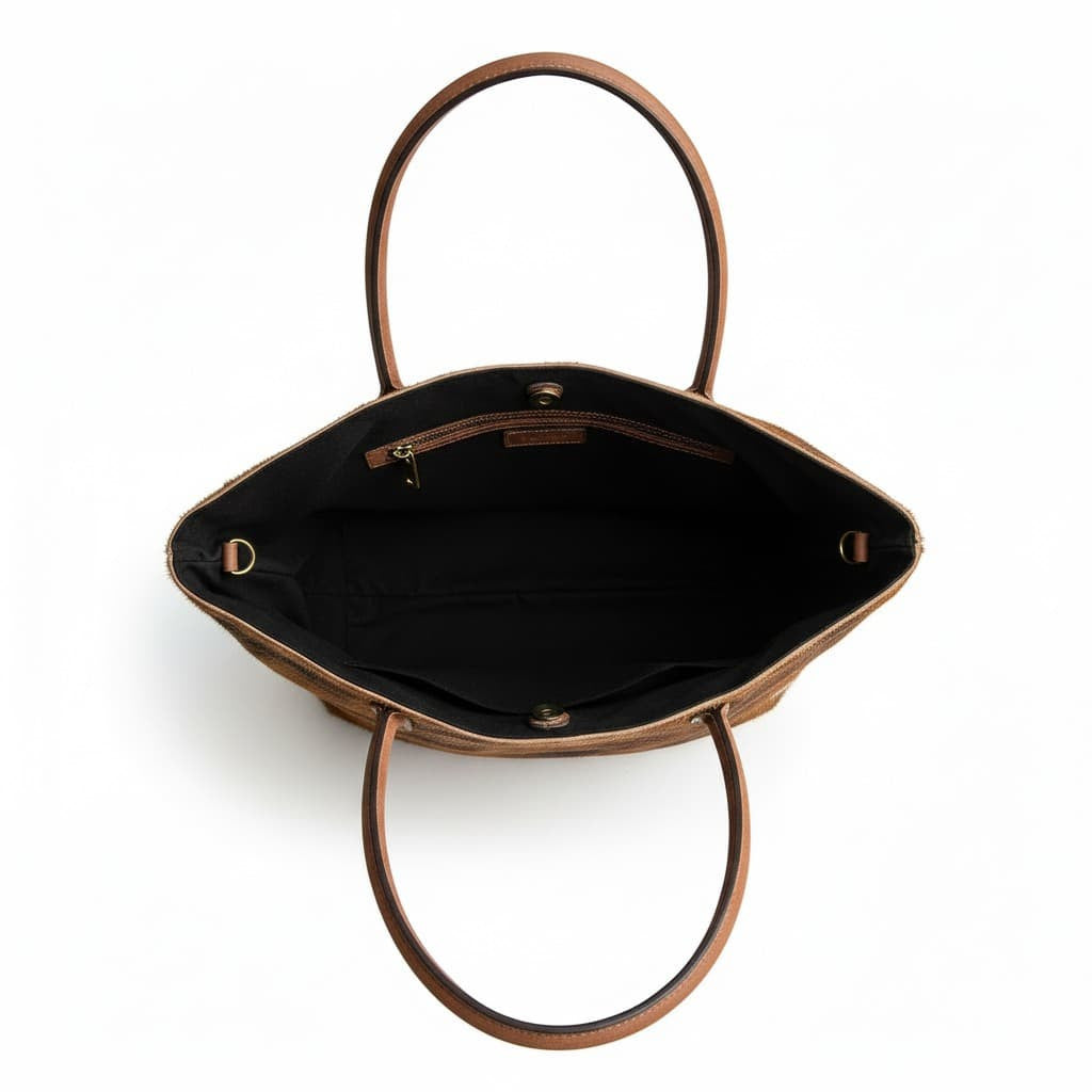 Cowhide Hair-On Tote Bag | Handcrafted Entire Piece Speckled Design – 15" x 19" Inches