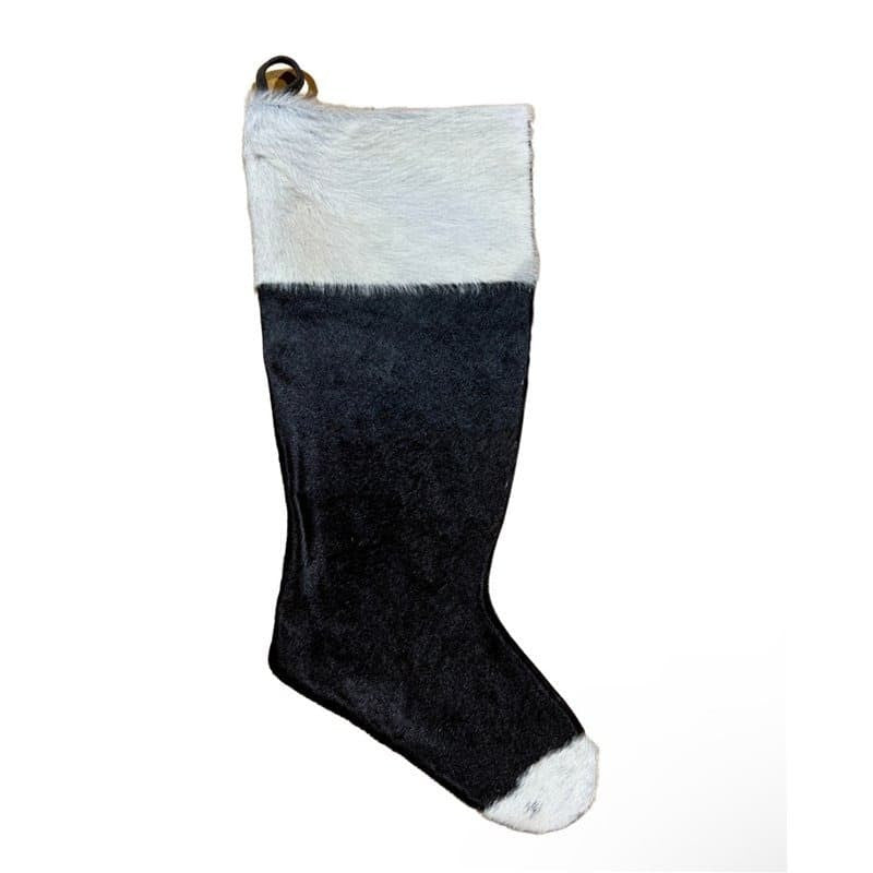 Cowhide Stocking - Rustic Holiday Decor - Large Natural Patterns