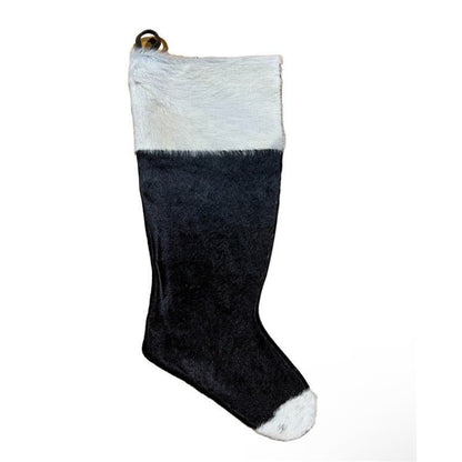 Cowhide Stocking - Rustic Holiday Decor - Large Natural Patterns