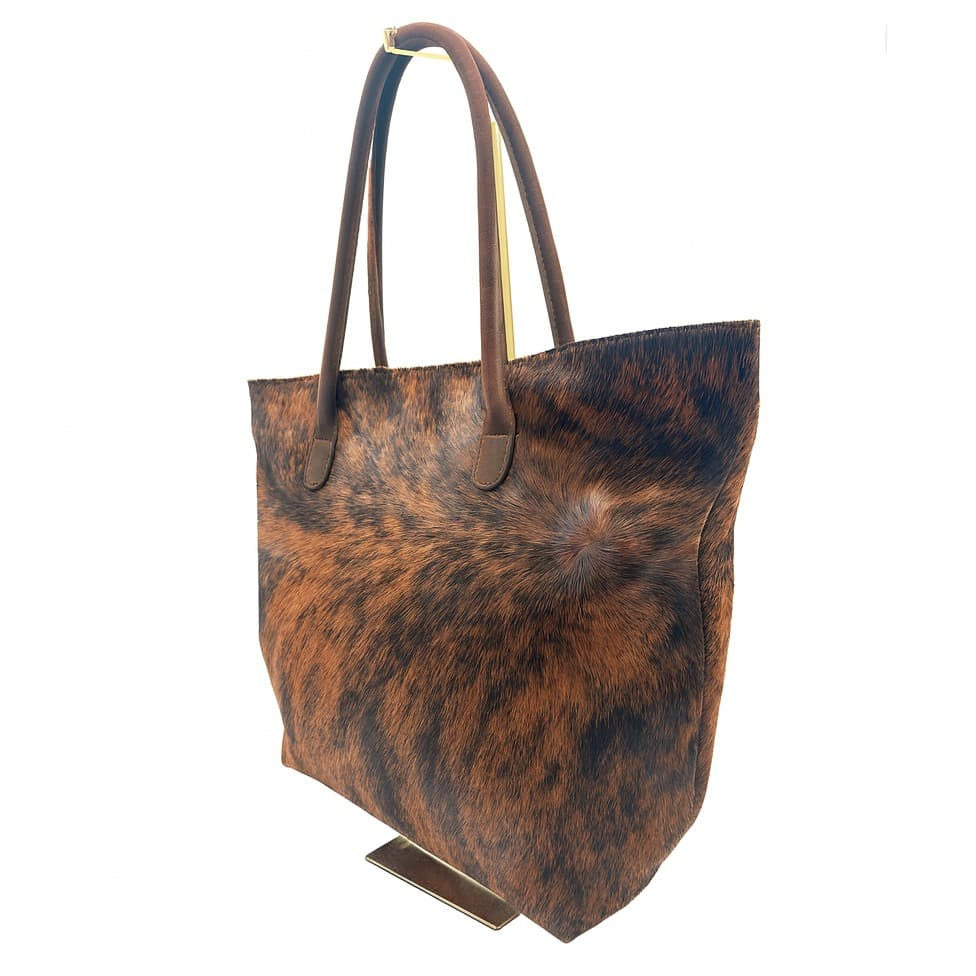 Cowhide Hair-On Tote Bag | Handcrafted Entire Piece Speckled Design – 15" x 19" Inches