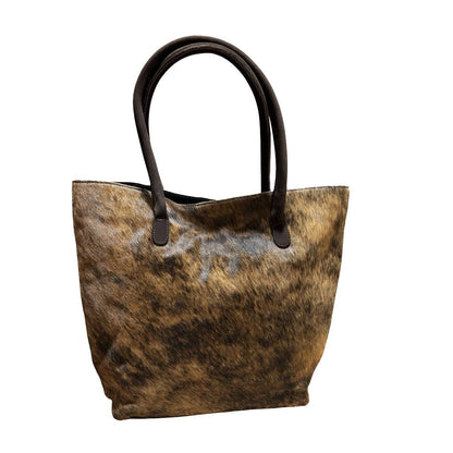 Cowhide Hair-On Tote Bag | Handcrafted Entire Piece Speckled Design – 15" x 19" Inches