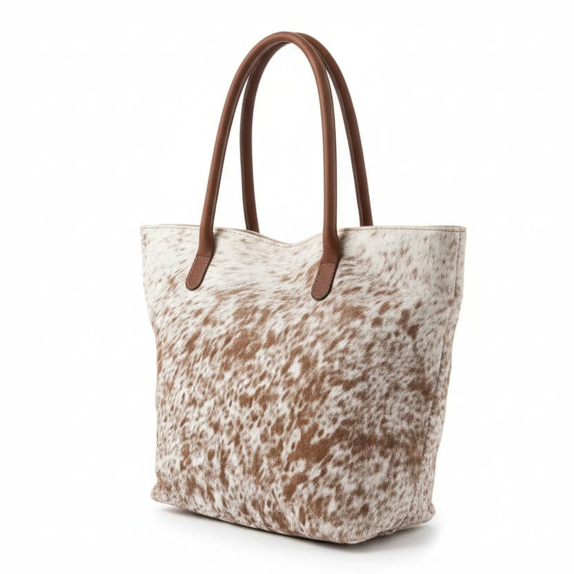 Cowhide Tote Bag | Exotic Brown Speckled Hair-On – Patchwork