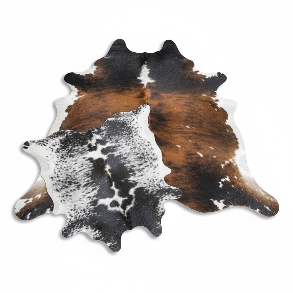 Cowhide Rug - Hair-On Tri-Color - Premium Quality - Versatile Home Decor - 6x8 ft