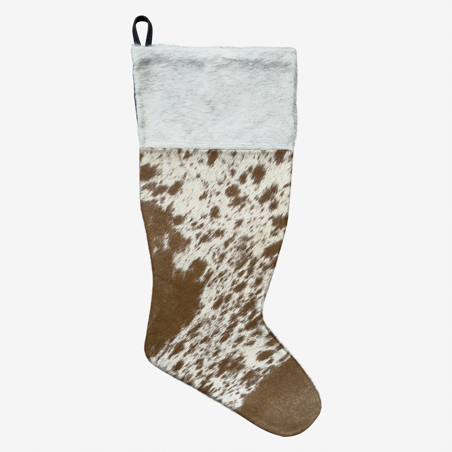 Cowhide Stocking - Rustic Holiday Decor - Large Natural Patterns