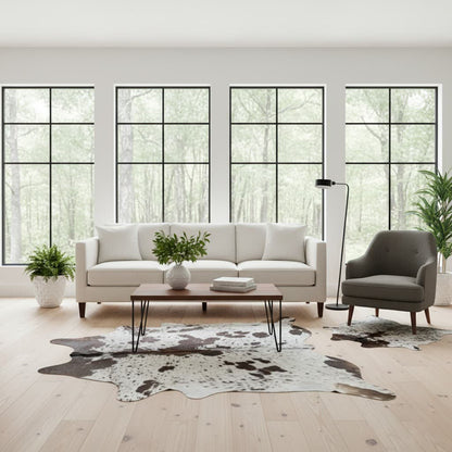 Cowhide Rug - Hair-On Tri-Color - Premium Quality - Versatile Home Decor - 6x8 ft