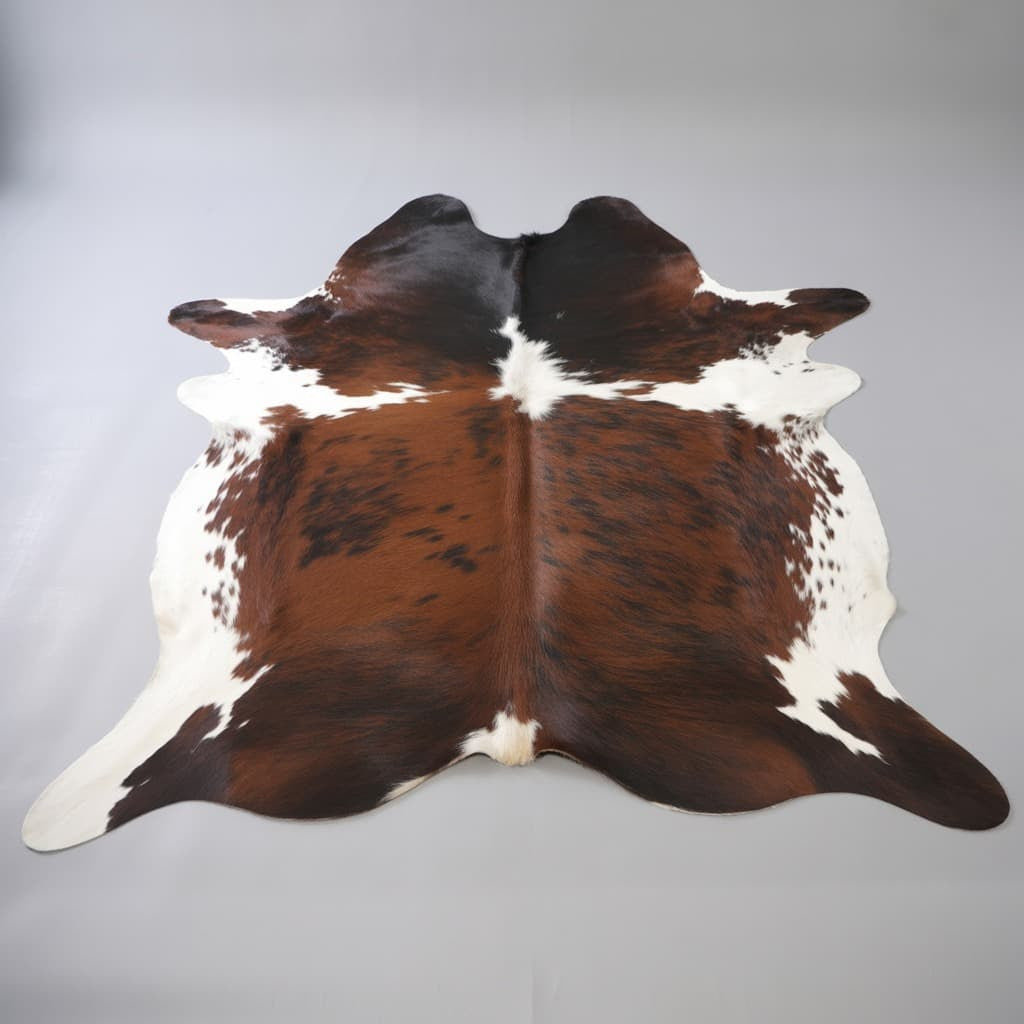 Cowhide Rug - Hair-On Tri-Color - Premium Quality - Versatile Home Decor - 6x8 ft