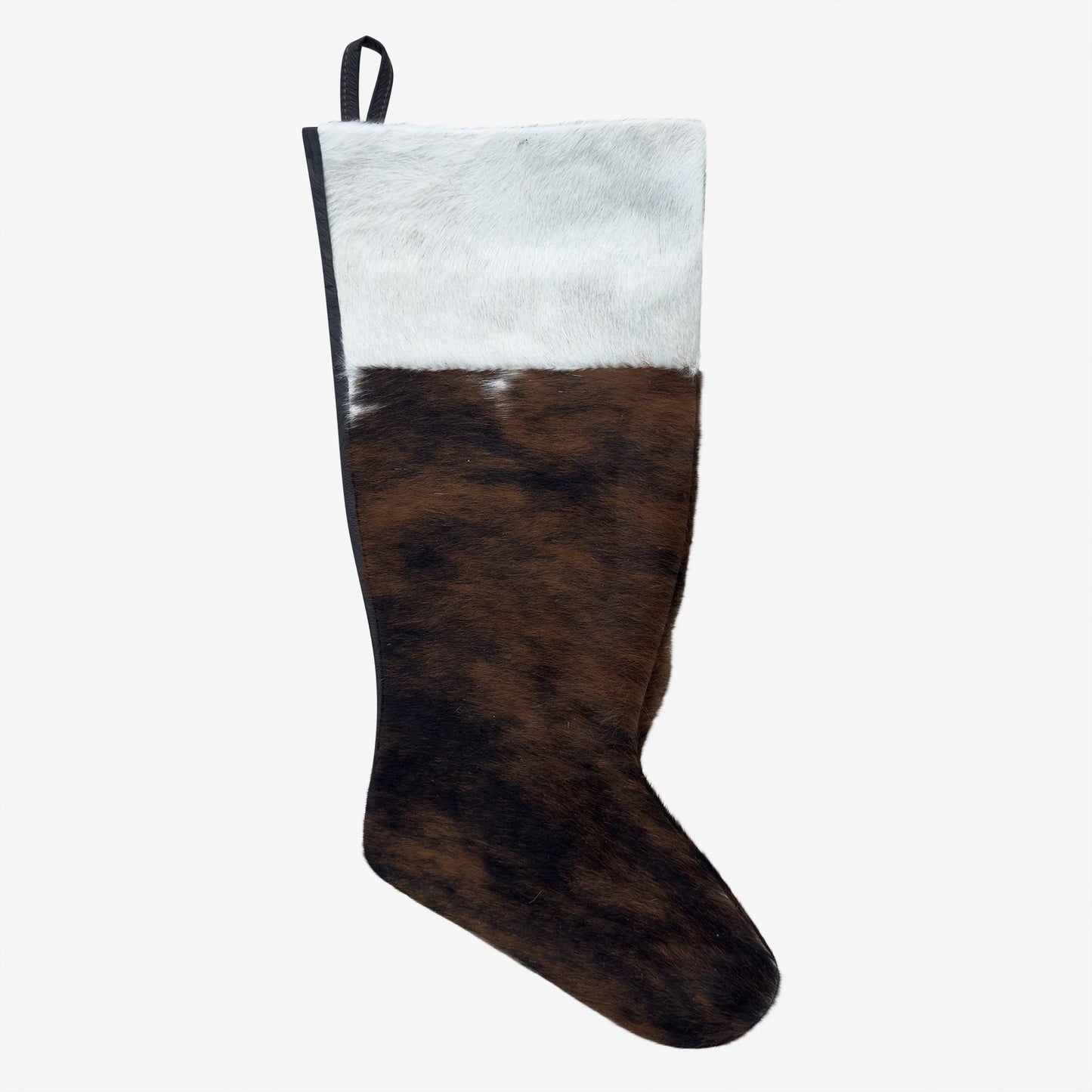Cowhide Stocking - Rustic Holiday Decor - Large Natural Patterns