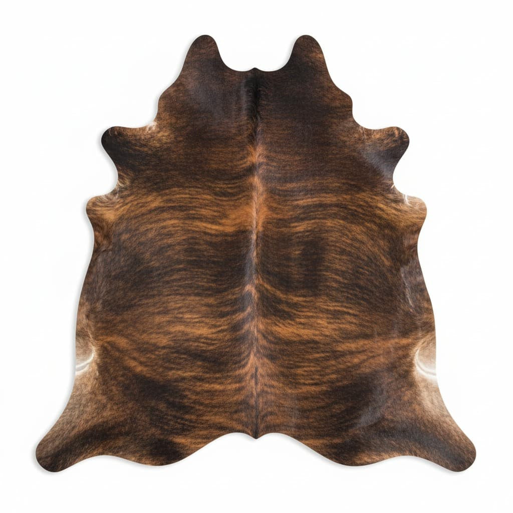 Cowhide Rug - Hair-On Brindle - Premium Quality Unique Patterns - Versatile Decorative Use - Durable Home Accent