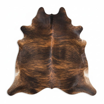 Cowhide Rug - Hair-On Brindle - Premium Quality Unique Patterns - Versatile Decorative Use - Durable Home Accent