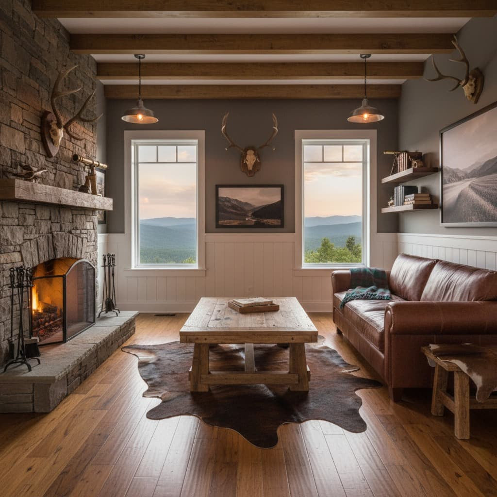 Cowhide Rug - Hair-On Brindle - Premium Quality Unique Patterns - Versatile Decorative Use - Durable Home Accent