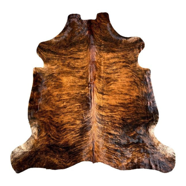 Cowhide Rug - Hair-On Brindle - Premium Quality Unique Patterns - Versatile Decorative Use - Durable Home Accent