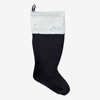 Cowhide Stocking - Rustic Holiday Decor - Large Natural Patterns