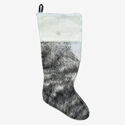 Cowhide Stocking - Rustic Holiday Decor - Large Natural Patterns