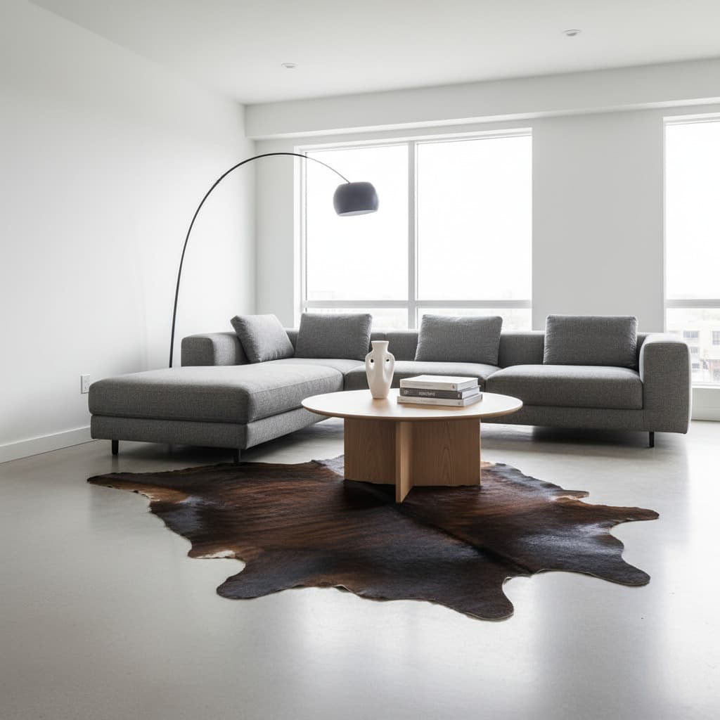 Cowhide Rug - Hair-On Brindle - Premium Quality Unique Patterns - Versatile Decorative Use - Durable Home Accent