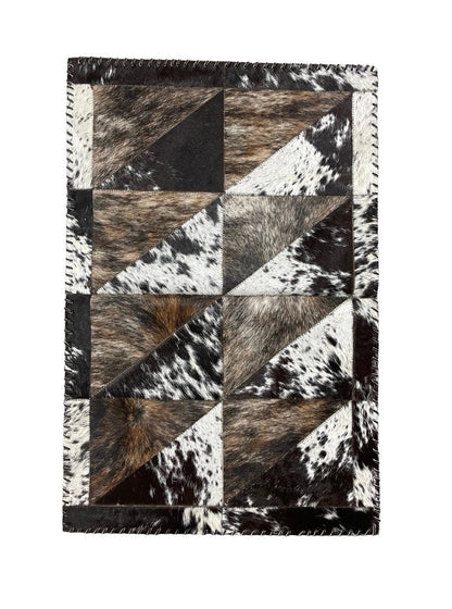 Patchwork Cowhide Rug Rectangular Design