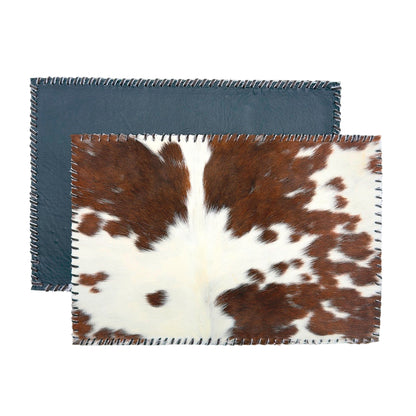 Authentic Cowhide Placemats & Coasters Rectangular Laced - Pick & Get Rustic Elegance for Your Table