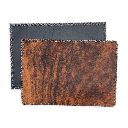Authentic Cowhide Placemats & Coasters Rectangular Laced - Pick & Get Rustic Elegance for Your Table