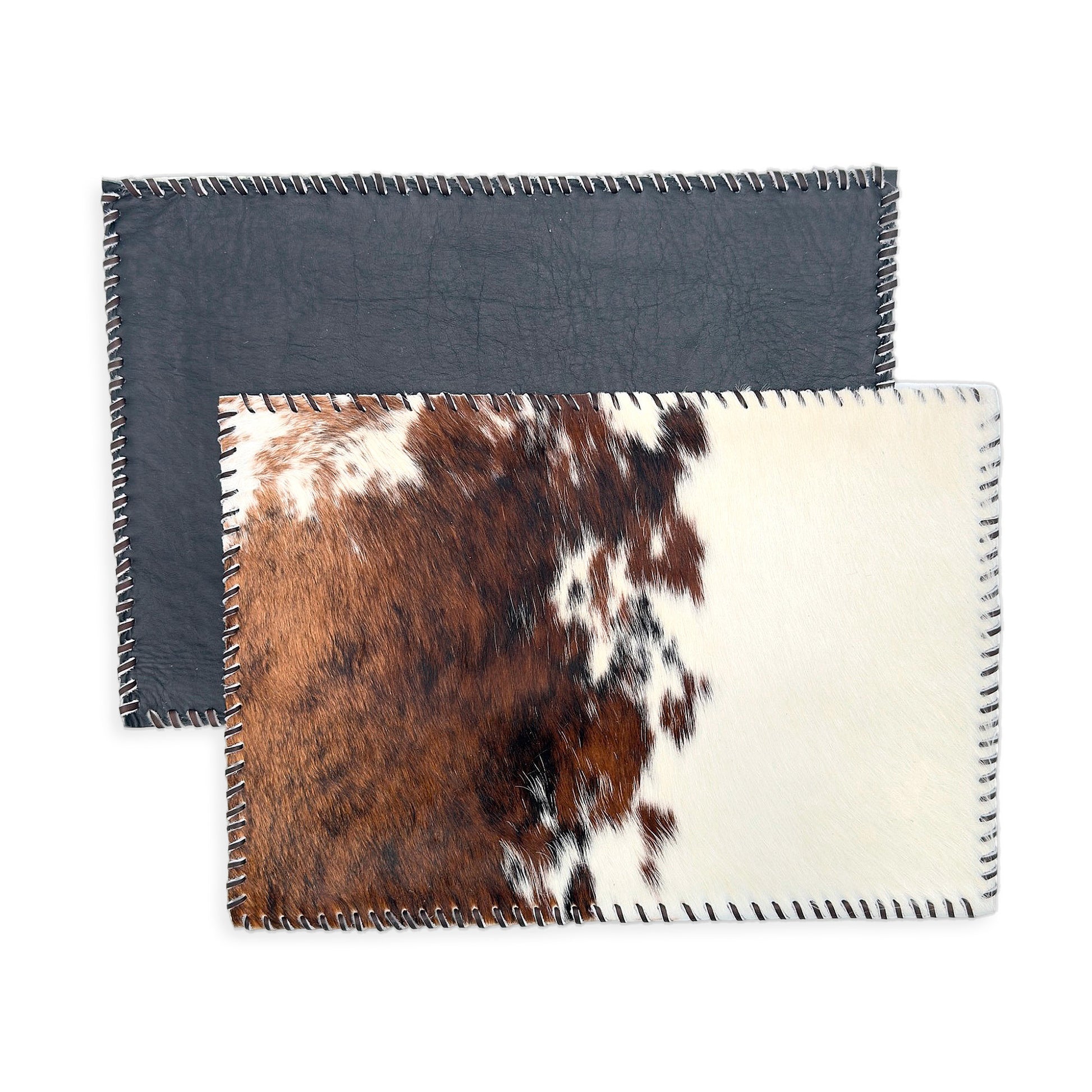 Authentic Cowhide Placemats & Coasters Rectangular Laced - Pick & Get Rustic Elegance for Your Table