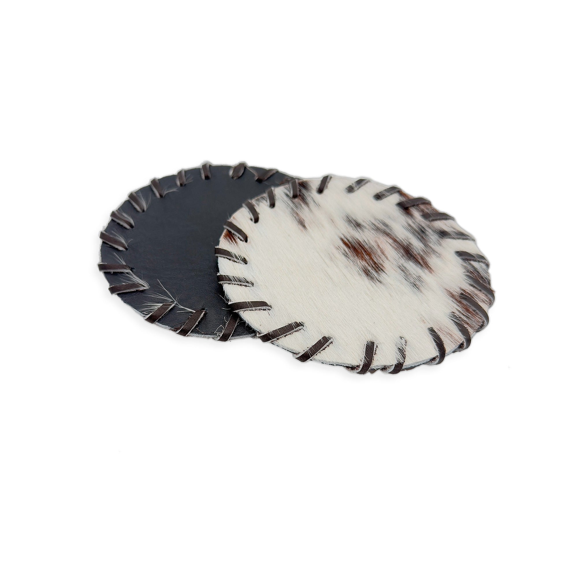 Authentic Cowhide Placemats & Coasters Rectangular Laced - Pick & Get Rustic Elegance for Your Table