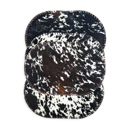 Authentic Cowhide Placemats & Coasters Oval Laced - Pick & Get Rustic Elegance for Your Table