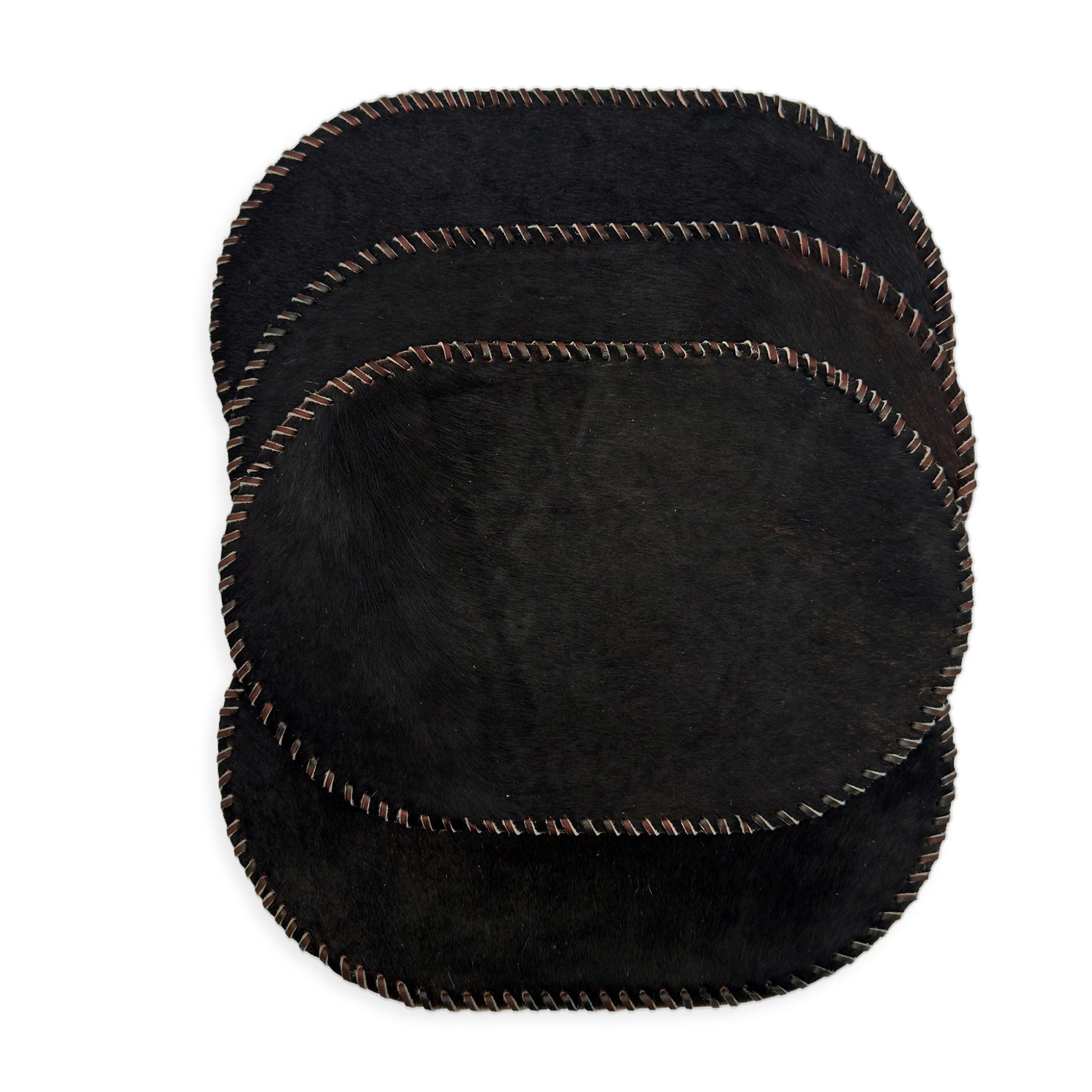 Authentic Cowhide Placemats & Coasters Oval Laced - Pick & Get Rustic Elegance for Your Table