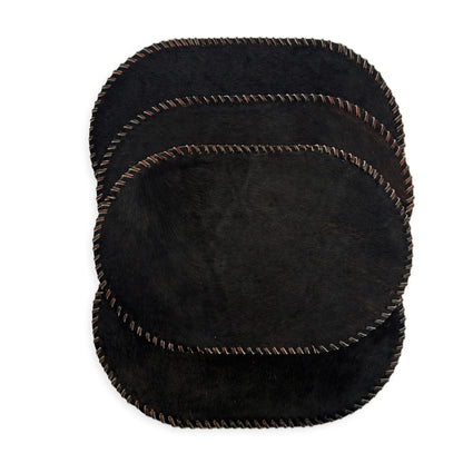 Authentic Cowhide Placemats & Coasters Oval Laced - Pick & Get Rustic Elegance for Your Table