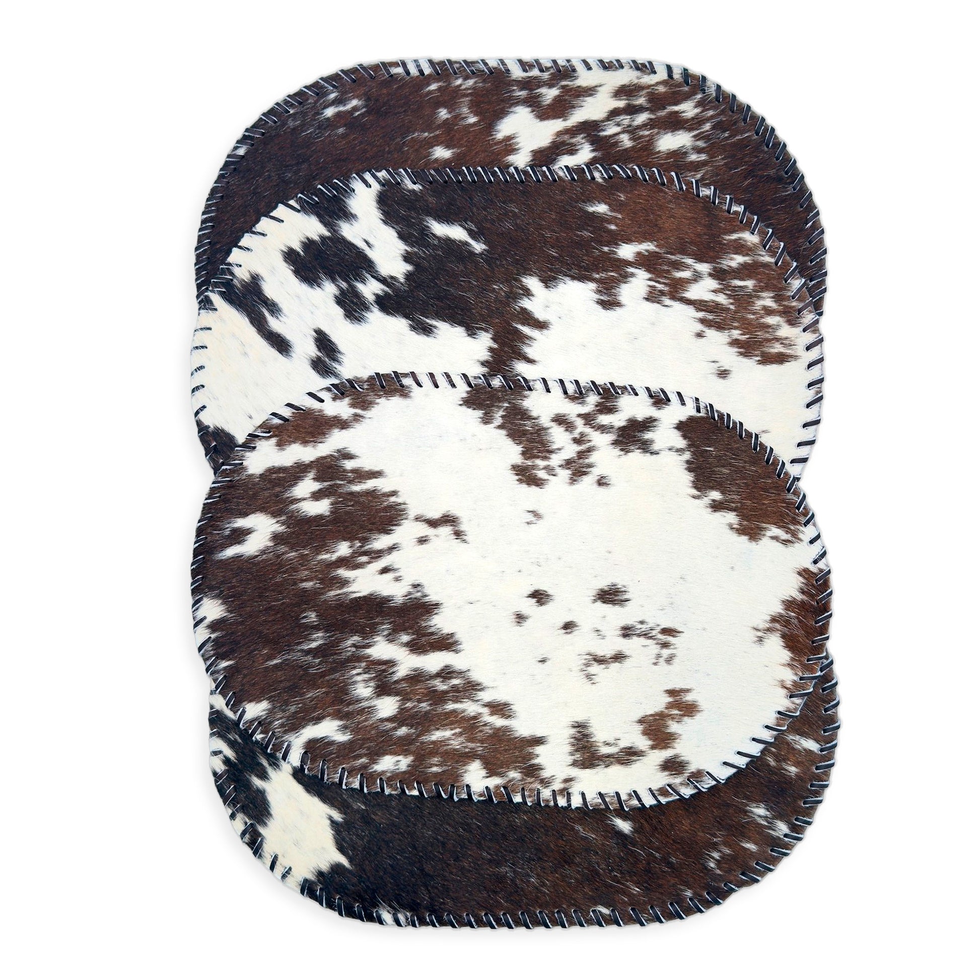 Authentic Cowhide Placemats & Coasters Oval Laced - Pick & Get Rustic Elegance for Your Table