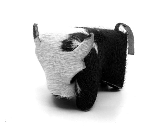 Cowhide Hair-On Bull Figurines Bi-Color