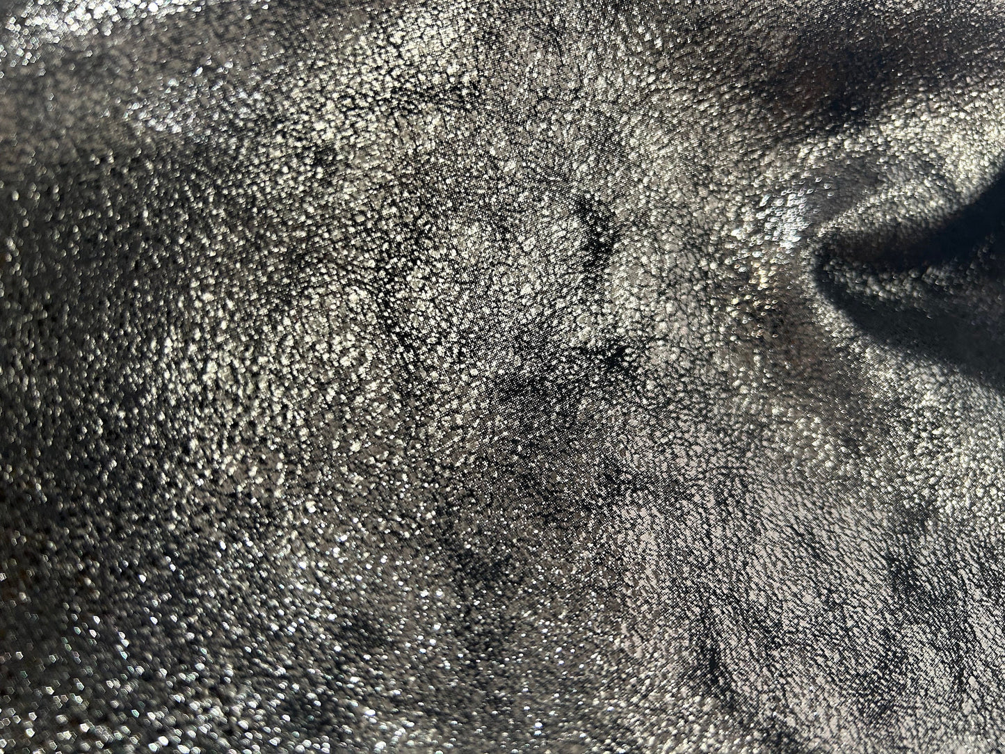 Italian Goat Leather Glossy Distressed Black