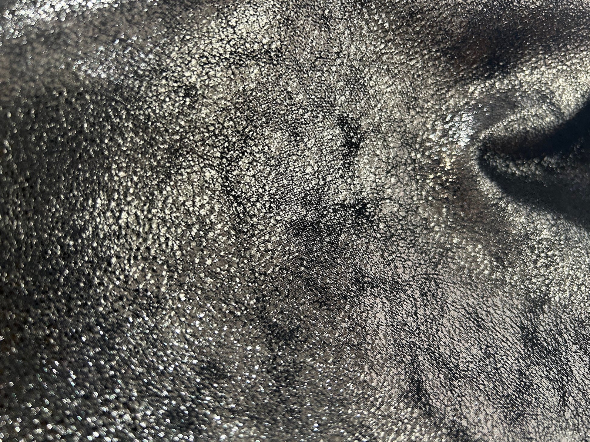 Italian Goat Leather Glossy Distressed Black