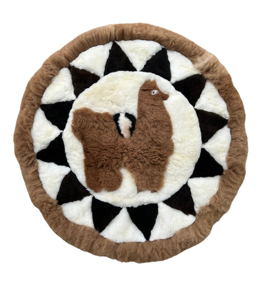Alpaca Area Rug Pattern Round