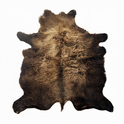 Premium Natural Bison Hair-On Hide Rug - First Grade American