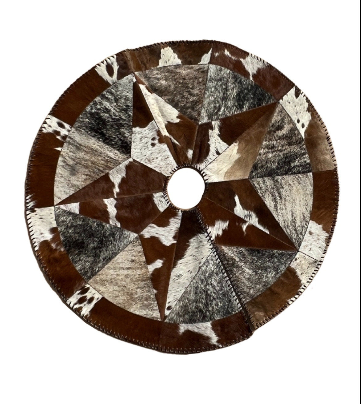 Hair-On Leather Christmas Tree Skirt