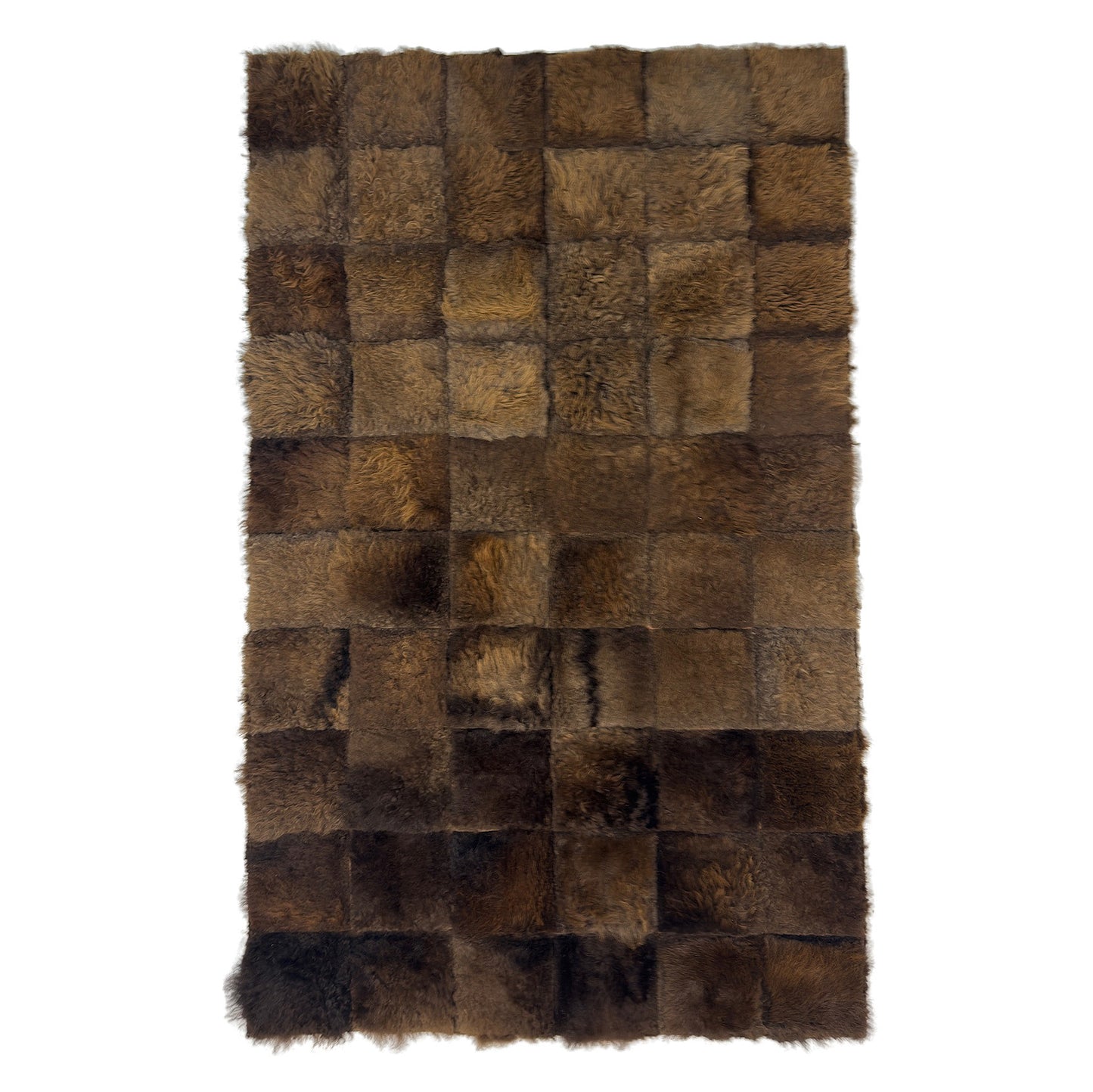 Handmade Bison Leather Patchwork Rug - Natural Hair-On First Grade 8ft x 5ft